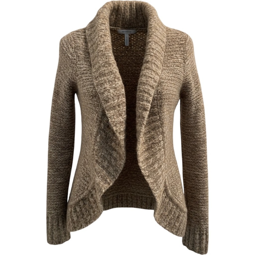 Womens Open Front Cardigan Alpaca Wool Blend tan natural size medium